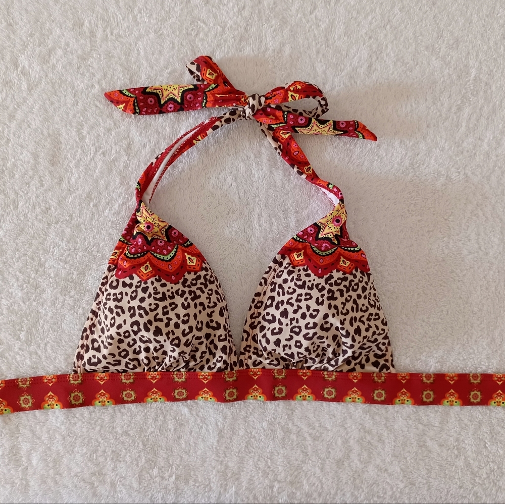 Venus Flirty Leopard Jungle Mosaic Bikini Set, Top Size B, Bottom Size 4 - Picture 5 of 15